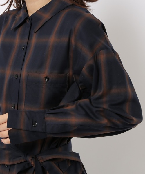 BABYLONE（バビロン）の「チェックシャツワンピース（シャツワンピース  
