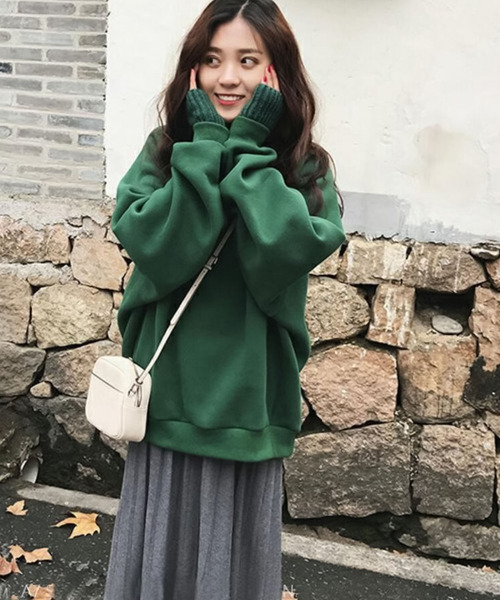 Girly Doll（ガーリードール）の「リブニットドッキングトレーナー（スウェット・レディース・ブラック/ピンク/グリーン/グレー/アイボリー・2XL/XL/L/M）」の6枚目の写真