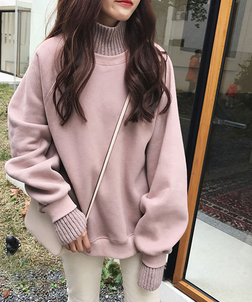 Girly Doll（ガーリードール）の「リブニットドッキングトレーナー（スウェット・レディース・ブラック/ピンク/グリーン/グレー/アイボリー・2XL/XL/L/M）」の7枚目の写真