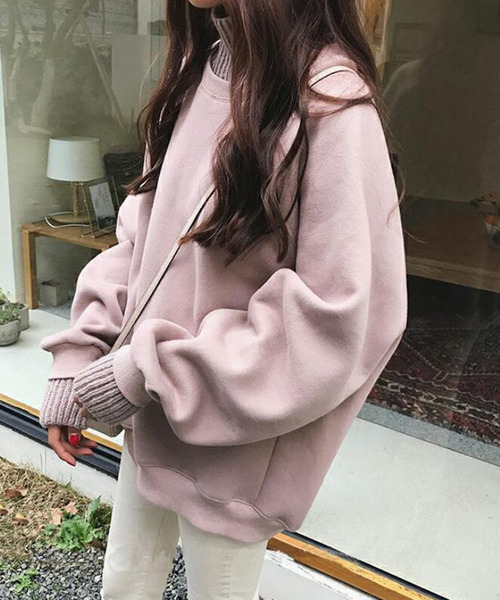 Girly Doll（ガーリードール）の「リブニットドッキングトレーナー（スウェット・レディース・ブラック/ピンク/グリーン/グレー/アイボリー・2XL/XL/L/M）」の8枚目の写真