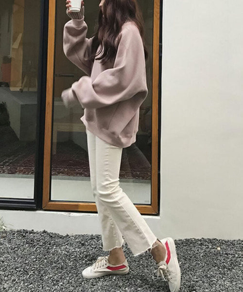 Girly Doll（ガーリードール）の「リブニットドッキングトレーナー（スウェット・レディース・ブラック/ピンク/グリーン/グレー/アイボリー・2XL/XL/L/M）」の12枚目の写真