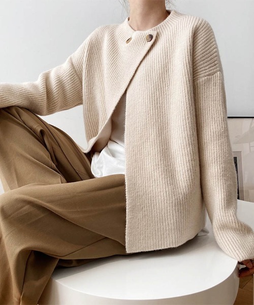 MAISON DE THERESE(メゾン ド テレーズ)の「新作前開けニットカーディガン(カーディガン/ボレロ・レディース・ブラック/キャメル/ブラウン/ベージュ・FREE)」の7枚目の写真
