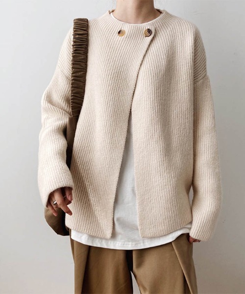 MAISON DE THERESE(メゾン ド テレーズ)の「新作前開けニットカーディガン(カーディガン/ボレロ・レディース・ブラック/キャメル/ブラウン/ベージュ・FREE)」の10枚目の写真