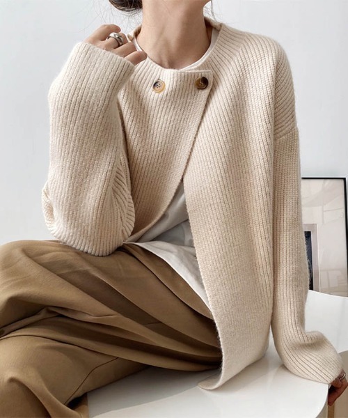 MAISON DE THERESE(メゾン ド テレーズ)の「新作前開けニットカーディガン(カーディガン/ボレロ・レディース・ブラック/キャメル/ブラウン/ベージュ・FREE)」の14枚目の写真