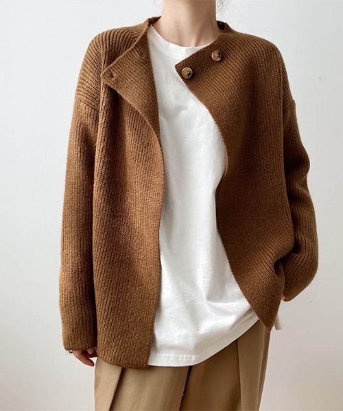 MAISON DE THERESE(メゾン ド テレーズ)の「新作前開けニットカーディガン(カーディガン/ボレロ・レディース・ブラック/キャメル/ブラウン/ベージュ・FREE)」の18枚目の写真
