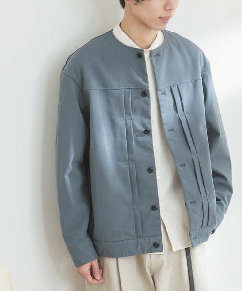 FORK&SPOON(フォークアンドスプーン)の「FORK&SPOON ノーカラータックブルゾン(ブルゾン・メンズ・ライトブラウン/ブルー系その他・4/5)」の12枚目の写真