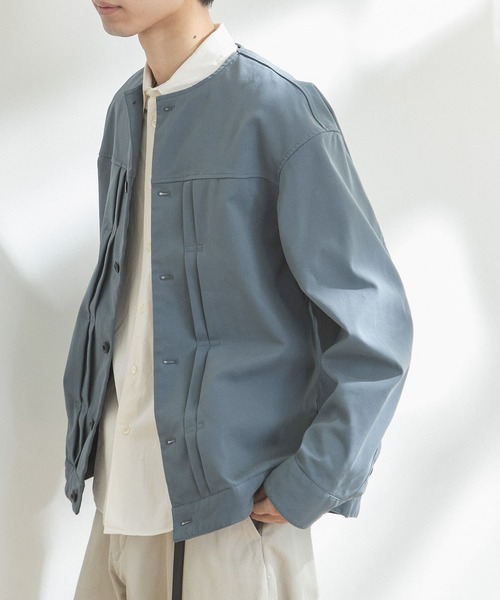 FORK&SPOON(フォークアンドスプーン)の「FORK&SPOON ノーカラータックブルゾン(ブルゾン・メンズ・ライトブラウン/ブルー系その他・4/5)」の9枚目の写真