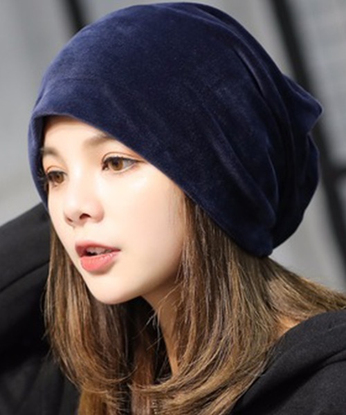 DAY CLOSET(デイ クローゼット)の「レディース あったか起毛ベロアビーニーキャップ(ニットキャップ/ビーニー・レディース・ブラック/ネイビー/ブラウン/グレイッシュベージュ/ブルーグレー/ワイン・ONE SIZE)」の13枚目の写真