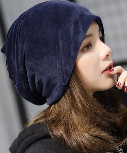 DAY CLOSET(デイ クローゼット)の「レディース あったか起毛ベロアビーニーキャップ(ニットキャップ/ビーニー・レディース・ブラック/ネイビー/ブラウン/グレイッシュベージュ/ブルーグレー/ワイン・ONE SIZE)」の14枚目の写真