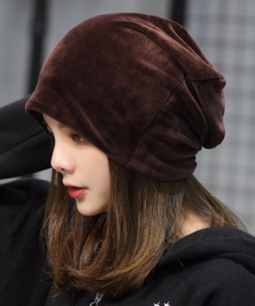 DAY CLOSET(デイ クローゼット)の「レディース あったか起毛ベロアビーニーキャップ(ニットキャップ/ビーニー・レディース・ブラック/ネイビー/ブラウン/グレイッシュベージュ/ブルーグレー/ワイン・ONE SIZE)」の19枚目の写真