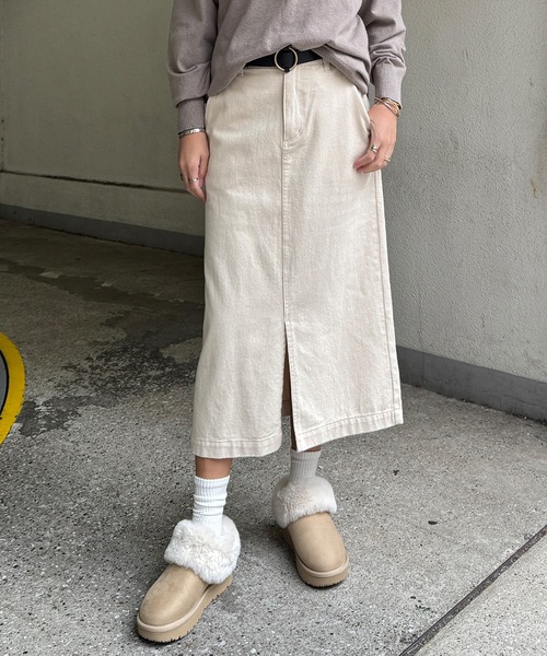 LBC(エルビーシー)の「【選べるセットアップ】LBC 美脚Iラインスカート(スカート・レディース・オフホワイト/ネイビー系/ベージュ/ピンク/スカイブルー/ブラック/マスタード/ライトグレー・M/L)」の2枚目の写真