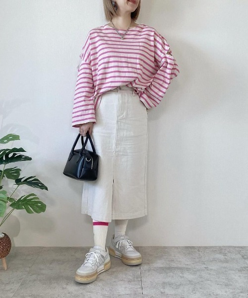 LBC(エルビーシー)の「【選べるセットアップ】LBC 美脚Iラインスカート(スカート・レディース・オフホワイト/ネイビー系/ベージュ/ピンク/スカイブルー/ブラック/マスタード/ライトグレー・M/L)」の18枚目の写真