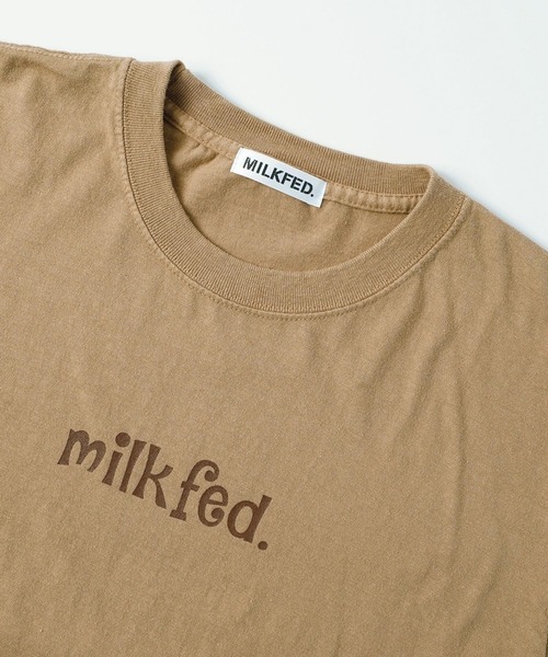 MILKFED.（ミルクフェド）の「S/S TEE CURLY LOGO（Tシャツ/カットソー・レディース・ホワイト/ブラック/ベージュ/オフホワイト/ライトパープル・ONE SIZE）」の18枚目の写真