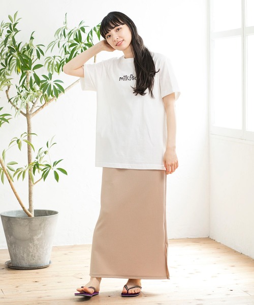 MILKFED.（ミルクフェド）の「S/S TEE CURLY LOGO（Tシャツ/カットソー・レディース・ホワイト/ブラック/ベージュ/オフホワイト/ライトパープル・ONE SIZE）」の22枚目の写真