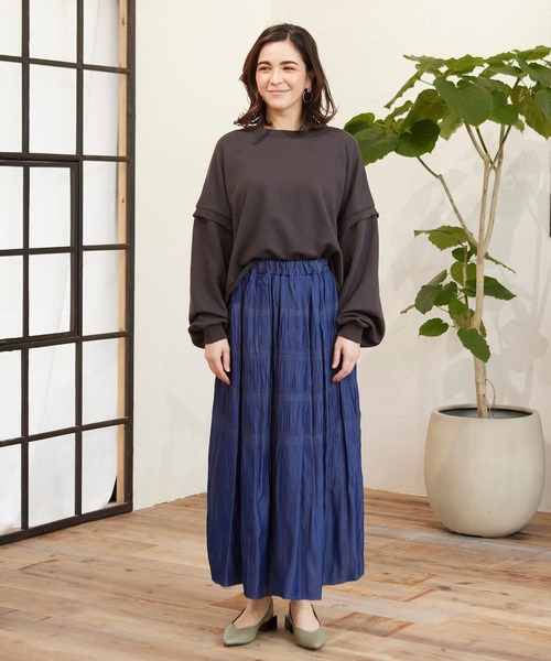 MATCH&more(マッチアンドモア)の「裏毛ダメージ加工ショートプルオーバー(Tシャツ/カットソー・レディース・チャコールグレー/オフホワイト・FREE)」の16枚目の写真