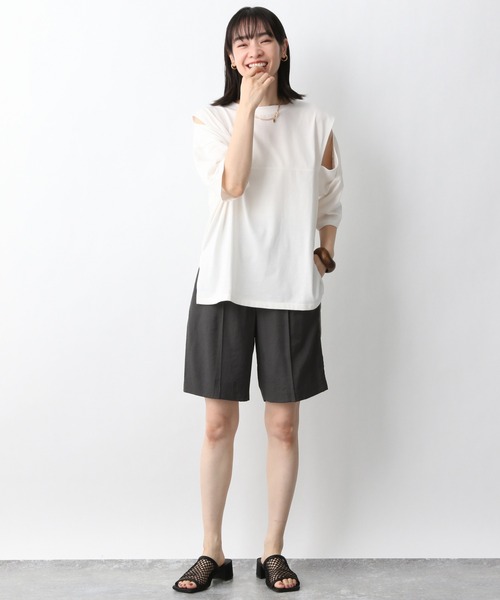 A part by(アパートバイ)の「RyNyハーフパンツ 947195(その他パンツ・レディース・アイボリー/チャコールグレー/ダークネイビー・MEDIUM/LARGE)」の12枚目の写真