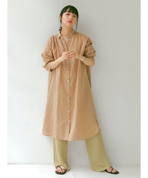 Ungrid（アングリッド）の「ロングルーズシャツワンピース（ワンピース・レディース・オフホワイト/ブルー/モカ・FREE）」の5枚目の写真