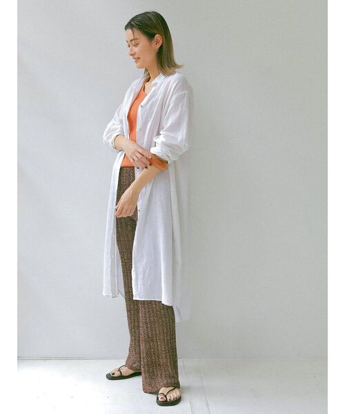 Ungrid（アングリッド）の「ロングルーズシャツワンピース（ワンピース・レディース・オフホワイト/ブルー/モカ・FREE）」の10枚目の写真