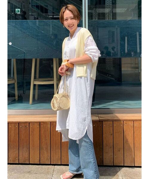 Ungrid（アングリッド）の「ロングルーズシャツワンピース（ワンピース・レディース・オフホワイト/ブルー/モカ・FREE）」の15枚目の写真