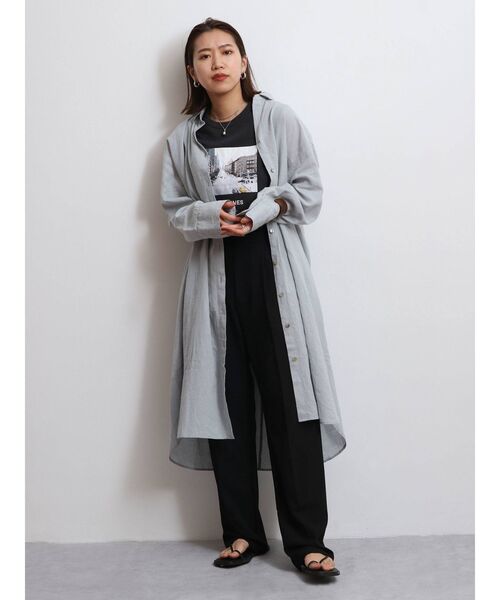 Ungrid（アングリッド）の「ロングルーズシャツワンピース（ワンピース・レディース・オフホワイト/ブルー/モカ・FREE）」の20枚目の写真