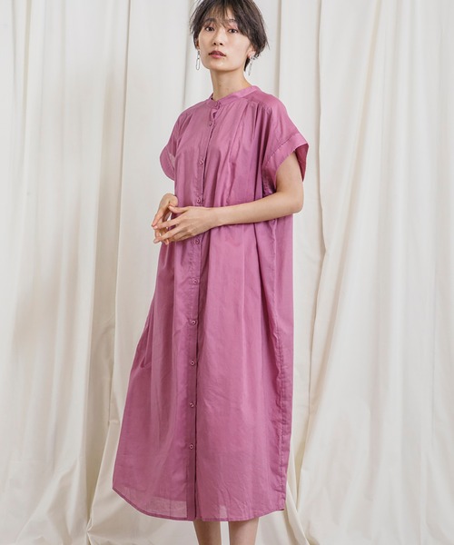 CIENA（シエナ）の「着丈が選べる2way綿ボイルワンピース　インナーワンピース付き（ワンピース・レディース・ベージュ/パープル/ブルー/ブラック・FREE/F(M)）」の4枚目の写真