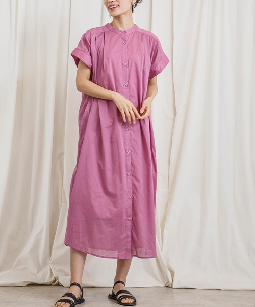 CIENA（シエナ）の「着丈が選べる2way綿ボイルワンピース　インナーワンピース付き（ワンピース・レディース・ベージュ/パープル/ブルー/ブラック・FREE/F(M)）」の5枚目の写真