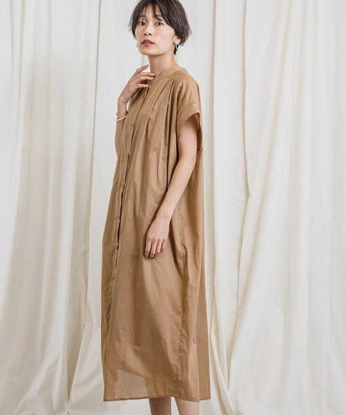 CIENA（シエナ）の「着丈が選べる2way綿ボイルワンピース　インナーワンピース付き（ワンピース・レディース・ベージュ/パープル/ブルー/ブラック・FREE/F(M)）」の9枚目の写真