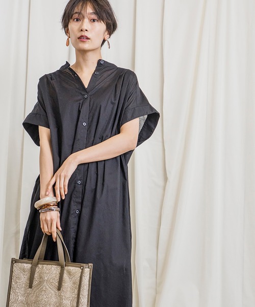 CIENA（シエナ）の「着丈が選べる2way綿ボイルワンピース　インナーワンピース付き（ワンピース・レディース・ベージュ/パープル/ブルー/ブラック・FREE/F(M)）」の7枚目の写真