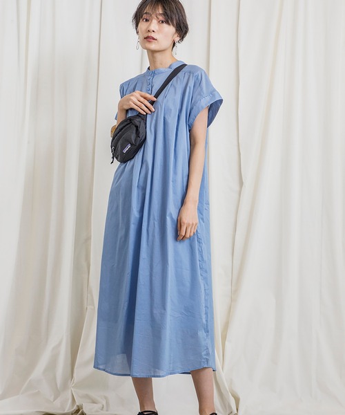 CIENA（シエナ）の「着丈が選べる2way綿ボイルワンピース　インナーワンピース付き（ワンピース・レディース・ベージュ/パープル/ブルー/ブラック・FREE/F(M)）」の10枚目の写真