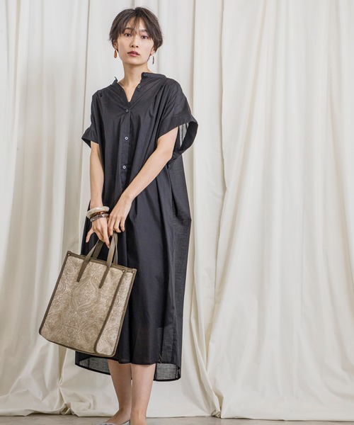 CIENA（シエナ）の「着丈が選べる2way綿ボイルワンピース　インナーワンピース付き（ワンピース・レディース・ベージュ/パープル/ブルー/ブラック・FREE/F(M)）」の11枚目の写真