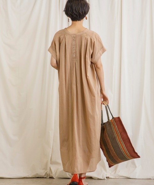 CIENA（シエナ）の「着丈が選べる2way綿ボイルワンピース　インナーワンピース付き（ワンピース・レディース・ベージュ/パープル/ブルー/ブラック・FREE/F(M)）」の20枚目の写真