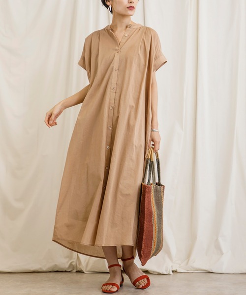 CIENA（シエナ）の「着丈が選べる2way綿ボイルワンピース　インナーワンピース付き（ワンピース・レディース・ベージュ/パープル/ブルー/ブラック・FREE/F(M)）」の21枚目の写真