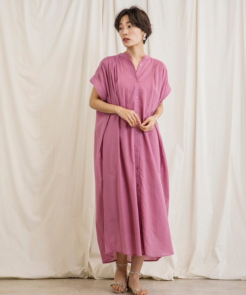 CIENA（シエナ）の「着丈が選べる2way綿ボイルワンピース　インナーワンピース付き（ワンピース・レディース・ベージュ/パープル/ブルー/ブラック・FREE/F(M)）」の22枚目の写真