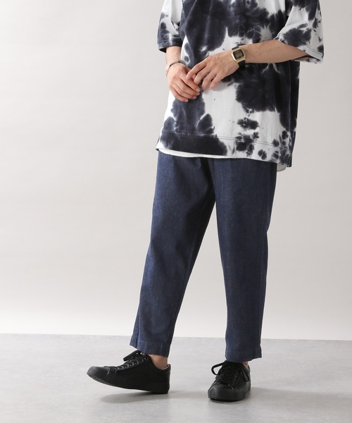 RAGEBLUE（レイジブルー）の「＜USAコットン使用＞綿麻デニムテーパードパンツ/935026（デニムパンツ・メンズ・ネイビー/ダークグレー/ブルー/サックスブルー・MEDIUM/LARGE）」の3枚目の写真