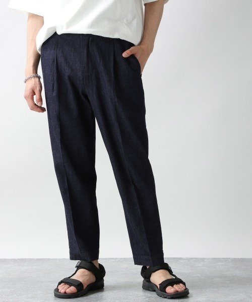 RAGEBLUE（レイジブルー）の「＜USAコットン使用＞綿麻デニムテーパードパンツ/935026（デニムパンツ・メンズ・ネイビー/ダークグレー/ブルー/サックスブルー・MEDIUM/LARGE）」の19枚目の写真