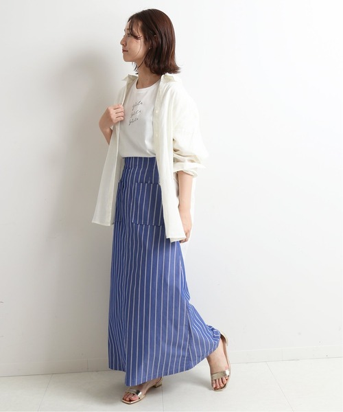 美品✨スローブイエナ　Herdmansリネンオーバーシャツ　手洗い可　ネイビー SLOBE IENA（スローブイエナ）の「Herdmans リネン オーバー