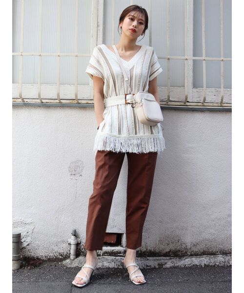 MURUA（ムルーア）の「ルーズストライプニット（ニット/セーター・レディース・アイボリー/ブルー・FREE）」の9枚目の写真