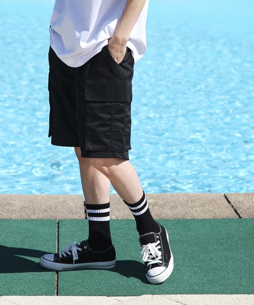 ZIP FIVE(ジップファイブ)の「【ZIP FIVE】6ポケット ワイドシルエット カーゴショーツ(カーゴパンツ・メンズ・カーキ/ブラック/ベージュ/ライトベージュ/アイボリー/パープル/ブラウン/ブルー・MEDIUM/LARGE)」の22枚目の写真