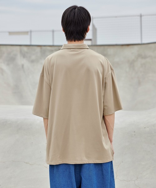 act'm（アクトム）の「オーバーサイズヘムライン ポロシャツ（ポロシャツ・メンズ・ベージュ/ネイビー・S/M/L）」の18枚目の写真