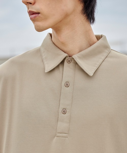 act'm（アクトム）の「オーバーサイズヘムライン ポロシャツ（ポロシャツ・メンズ・ベージュ/ネイビー・S/M/L）」の19枚目の写真