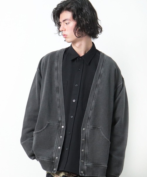 CAL O LINE（キャルオーライン）の「【 CAL O LINE / キャル オー ライン ] スウェットカーディガン CL212016 SES（カーディガン/ボレロ・メンズ・ブラック・M/L）」の4枚目の写真