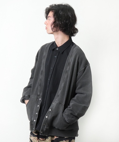 CAL O LINE（キャルオーライン）の「【 CAL O LINE / キャル オー ライン ] スウェットカーディガン CL212016 SES（カーディガン/ボレロ・メンズ・ブラック・M/L）」の7枚目の写真