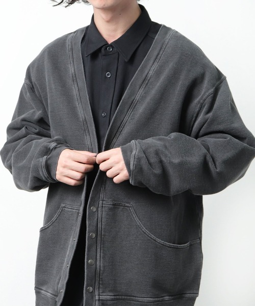 CAL O LINE（キャルオーライン）の「【 CAL O LINE / キャル オー ライン ] スウェットカーディガン CL212016 SES（カーディガン/ボレロ・メンズ・ブラック・M/L）」の9枚目の写真