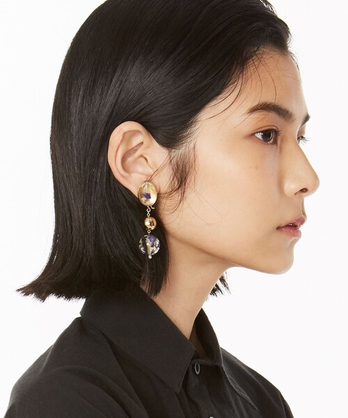 ANEVER（アンエバー）の「OVAL 2WAY DROPPED ピアス（ピアス（両耳用）・レディース・シルバー系/ゴールド系・F）」の3枚目の写真