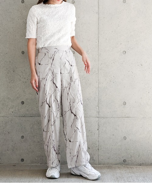 Per sist ence（パーシエンス）の「Per sist ence/パーシエンス　フクレジャカード 5分袖プルオーバー（Tシャツ/カットソー・レディース・アイボリー/オフホワイト/ブラック・FREE）」の5枚目の写真