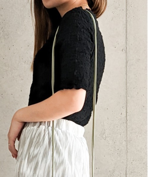 Per sist ence（パーシエンス）の「Per sist ence/パーシエンス　フクレジャカード 5分袖プルオーバー（Tシャツ/カットソー・レディース・アイボリー/オフホワイト/ブラック・FREE）」の15枚目の写真