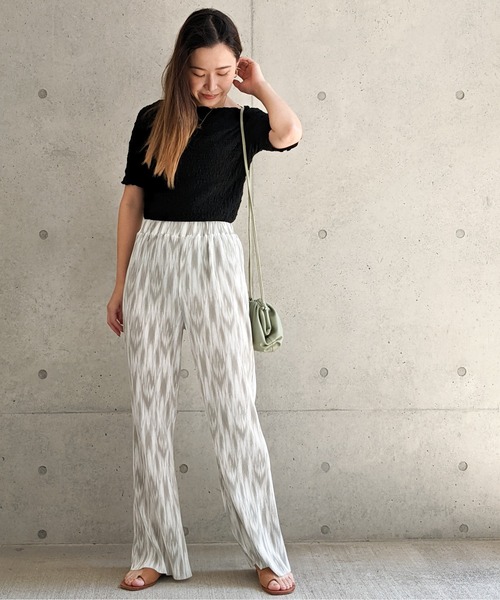 Per sist ence（パーシエンス）の「Per sist ence/パーシエンス　フクレジャカード 5分袖プルオーバー（Tシャツ/カットソー・レディース・アイボリー/オフホワイト/ブラック・FREE）」の17枚目の写真