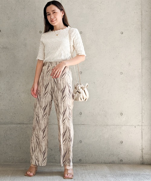 Per sist ence（パーシエンス）の「Per sist ence/パーシエンス　フクレジャカード 5分袖プルオーバー（Tシャツ/カットソー・レディース・アイボリー/オフホワイト/ブラック・FREE）」の18枚目の写真