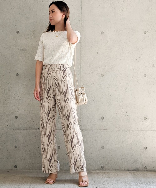 Per sist ence（パーシエンス）の「Per sist ence/パーシエンス　フクレジャカード 5分袖プルオーバー（Tシャツ/カットソー・レディース・アイボリー/オフホワイト/ブラック・FREE）」の19枚目の写真