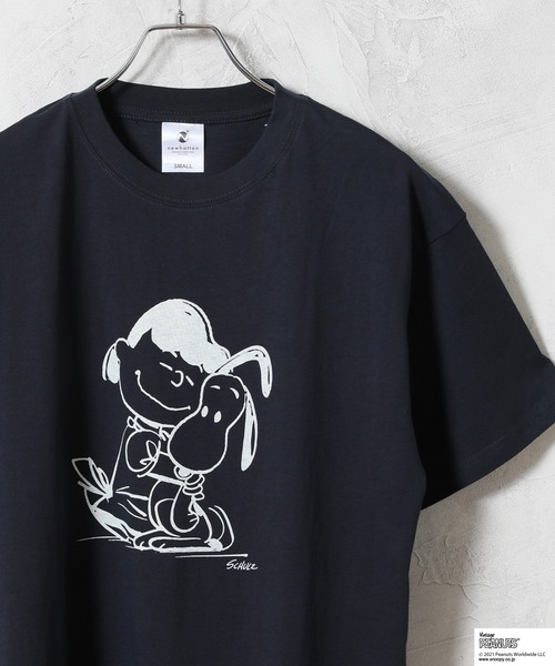 セール Newhattan Newhattan スヌーピー スヌーピー Peanuts トップス プリントtシャツ Tシャツ カットソー Peanuts ピーナッツ のファッション コラボ
